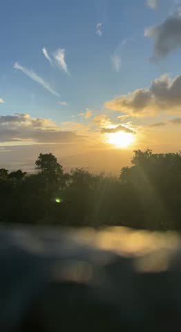 Morning sun rise on a hiking trail