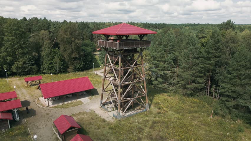 Wooden observation tower in Fojutowo – a tourist observation tower located in Fojutowo (Tuchola Forest), near the local aqueduct, over the Great Brda Canal.