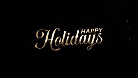 happy holidays text animation in gold, black and white color. It's good for celebrations, greetings, events, banner, etc. - Powered by Shutterstock - Get 15% off with code: PIKWIZARD15
