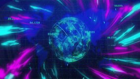 Earth with coordinates and data points, surrounded by colorful digital animation. Globe, technology, futuristic, connectivity, global, network - Powered by Shutterstock - Get 15% off with code: PIKWIZARD15