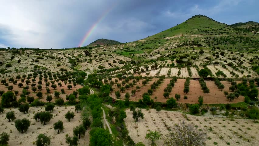 A journey towards the rainbow in the sky with a drone