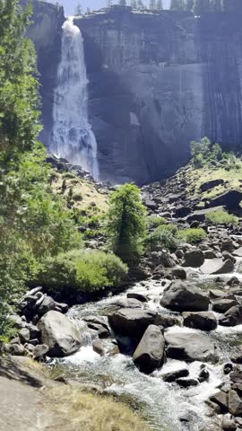 Vernal and Nevada Falls, Trail, Strong High Falls, Water Falls, Yosemite National Park, Beautiful View, Landscape and Hiking in USA, Vernal and nevada waterfalls mist trail, path, hikes, nature