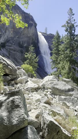 Vernal and Nevada Falls, Trail, Strong High Falls, Water Falls, Yosemite National Park, Beautiful View, Landscape and Hiking in USA, Vernal and nevada waterfalls mist trail, path, hikes, nature 