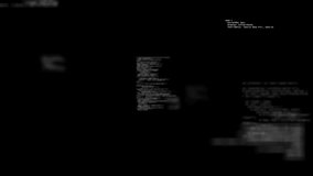Wireframe cityscape with programming code animation over black background. Technology, coding, futuristic, digital, virtual, urban - Powered by Shutterstock - Get 15% off with code: PIKWIZARD15