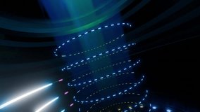 3D rendering Empty studio sci-fi room futuristic laser large hall with blue lights future background. - Powered by Shutterstock - Get 15% off with code: PIKWIZARD15