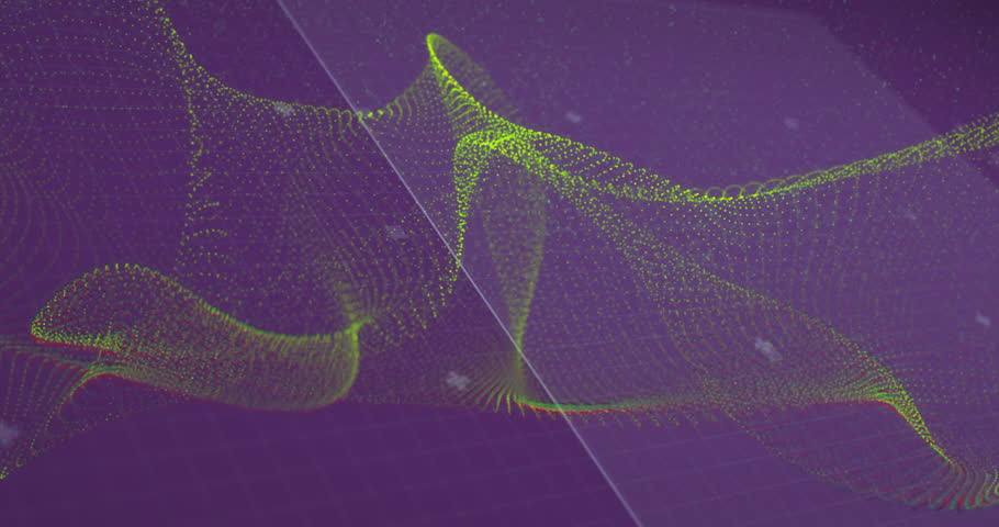 Animation of digital data processing over purple background. Global science, connections, computing and data processing concept digitally generated video.