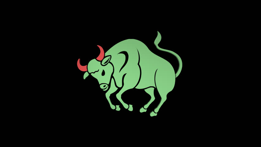 Abstract Taurus Logo or Symbol Spinning and Rotating on a Transparent Background. Minimal 3D Rendering Animation Loop