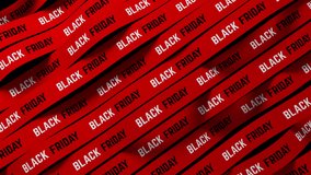 Waving red ribbons with black friday text. Shopping offer business concept. Black Friday Sale Sale advertisement 3d render loop animation. 3D Illustration - Powered by Shutterstock - Get 15% off with code: PIKWIZARD15