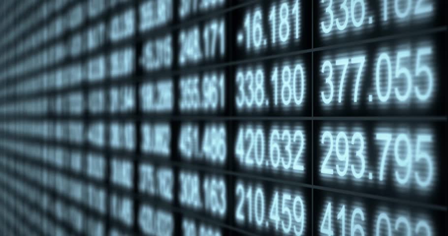 An animated grid of streaming numbers flowing continuously, creating a dynamic and futuristic data visualization. The looped video is ideal for tech, finance, or data-related presentations and media.