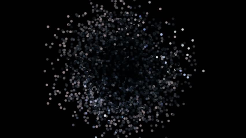 4K Silver Explosion effect. Festive Fireworks. Isolated on black background.