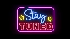 Stay tuned neon sign banner background, 4K - Powered by Shutterstock - Get 15% off with code: PIKWIZARD15
