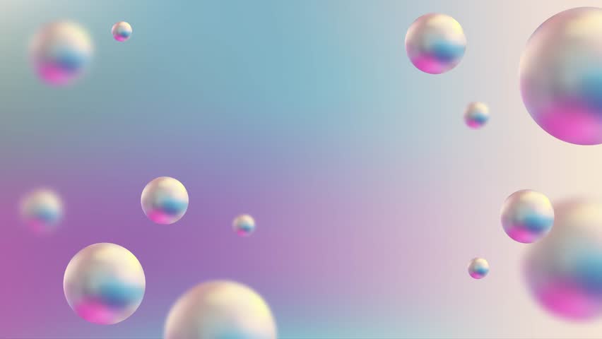 Colorful Floating Balls 4k Animation. 3D Illustration