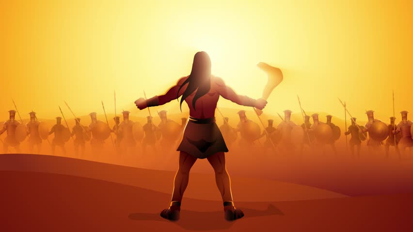 Biblical motion graphic series, Samson fights against the Philistines