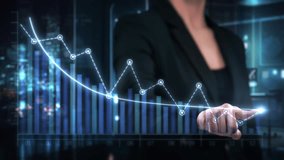 
Businesswoman Uses Augmented Or Virtual Reality To Interact With  Touchscreen Display, Illustrating A Descending Graph That Highlights a Financial Downturn, Future Economic Recession And Crisis. - Powered by Shutterstock - Get 15% off with code: PIKWIZARD15