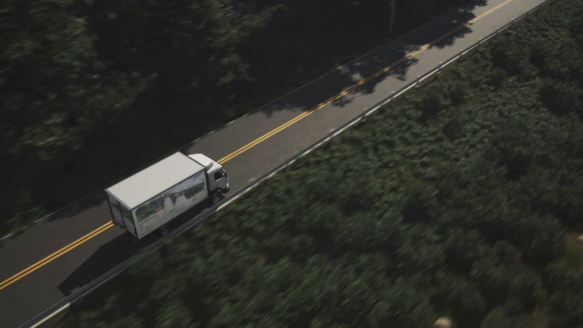 Cargo Truck For Supply Chain Distribution Moves Goods To Destination. Truck Delivering Order. Supply Chain Transportation. Freight Truck. Logistics Supply Chain For Stock Replenishment. Shipping