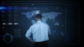 Animation of lockdown text over caucasian businessman using digital screen. Global business and digital interface concept digitally generated video. - Powered by Shutterstock - Get 15% off with code: PIKWIZARD15