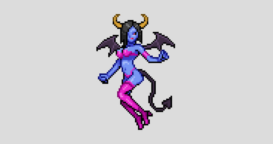 This is a pixel art video inspired by a succubus.
The background is transparent.