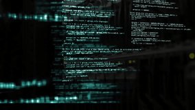 Computer code and data processing animation over server racks in dark room. Technology, data center, servers, coding, programming, digital - Powered by Shutterstock - Get 15% off with code: PIKWIZARD15