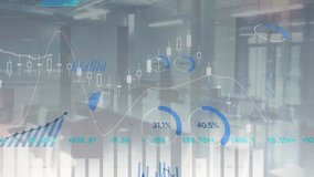 Financial data analysis animation over modern office environment. Finance, business, technology, statistics, graphs, trends - Powered by Shutterstock - Get 15% off with code: PIKWIZARD15
