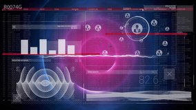 Data analysis and signal processing animation over futuristic interface with charts and graphs. Technology, innovation, analytics, data visualization, statistics, digital interface - Powered by Shutterstock - Get 15% off with code: PIKWIZARD15