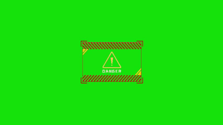 Danger sign vector animation on green screen, Caution Board, Hazard warning attention, Yellow warning, danger sign, Caution Exclamation sign, Exclamation danger sign, warning attention