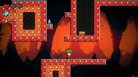 Animation of the old-school platformer arcade game. Animation of the retro arcade gaming map with obstacles. Animation of the character collecting coins in the nostalgic arcade gaming level. - Powered by Shutterstock - Get 15% off with code: PIKWIZARD15