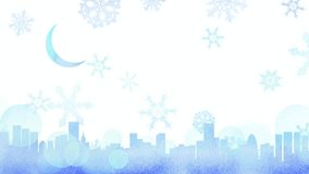 A loop animation of a cityscape at night with falling snow. A cute, picture-book-like video. - Powered by Shutterstock - Get 15% off with code: PIKWIZARD15