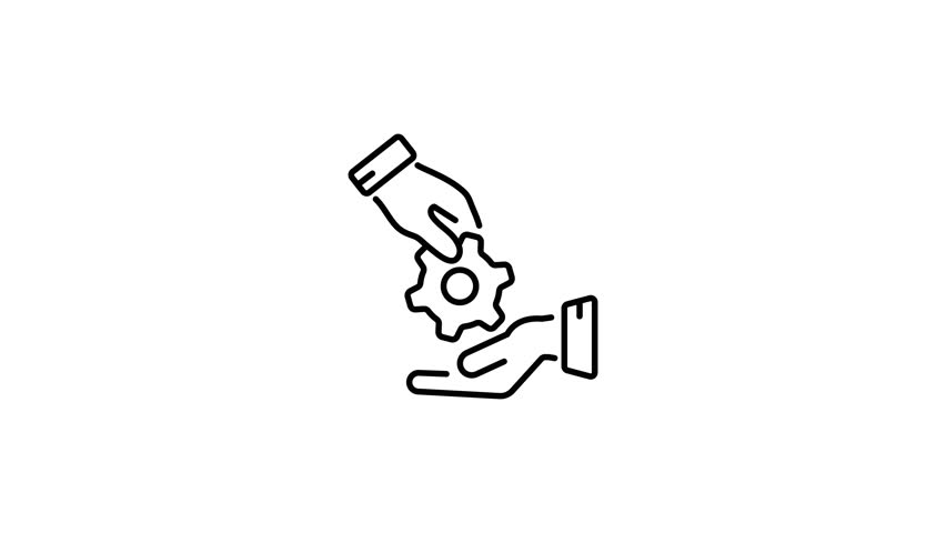 An outline style animated icon of facilitation