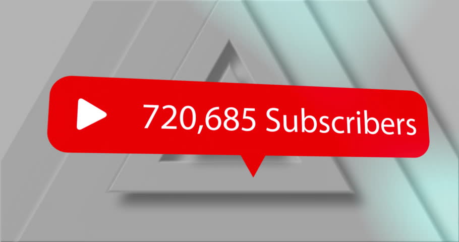Animation of icon and subscribers text over grey background. Global social media, connections, computing and data processing concept digitally generated video.