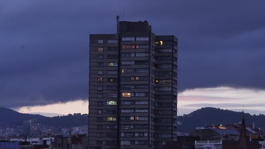 View Barcelona bulding tower collserola tower mountain vallvidriera basilica sant jose oriol sunset sunrise city cityscape