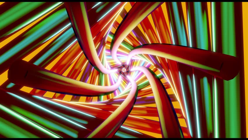 Beautiful science fiction loops, colorfully abstract.