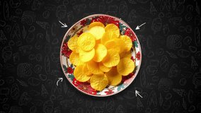An animated of a chips on dark background - Powered by Shutterstock - Get 15% off with code: PIKWIZARD15