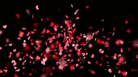 Valentine's Day Background. Explosion of Red Hearts Confetti. Like and Love Symbol. The concept of valentine's day, like button, Fountain of Hearts, social media, Slow Motion, Depth of Field Shot. Pro - Powered by Shutterstock - Get 15% off with code: PIKWIZARD15