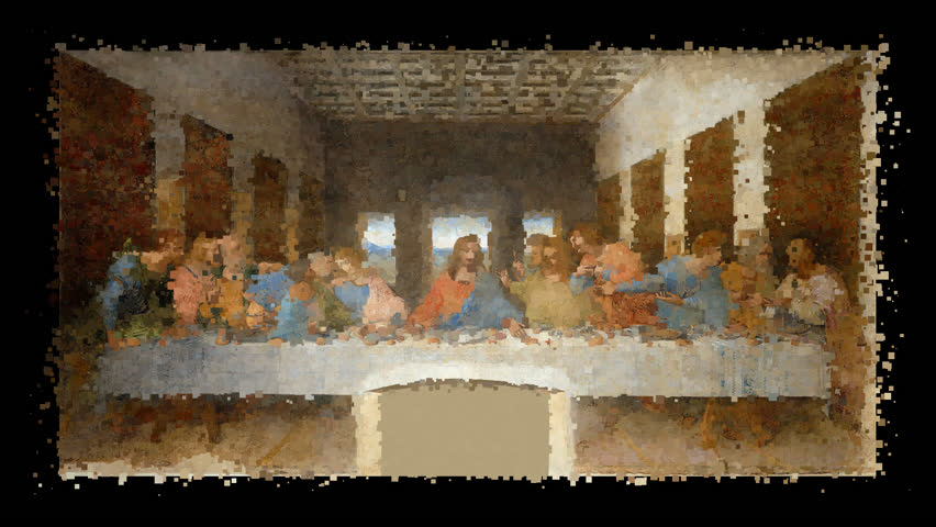 Living painting by Leonardo da Vinci - The Last Supper. Alpha Channel, Exclusive
