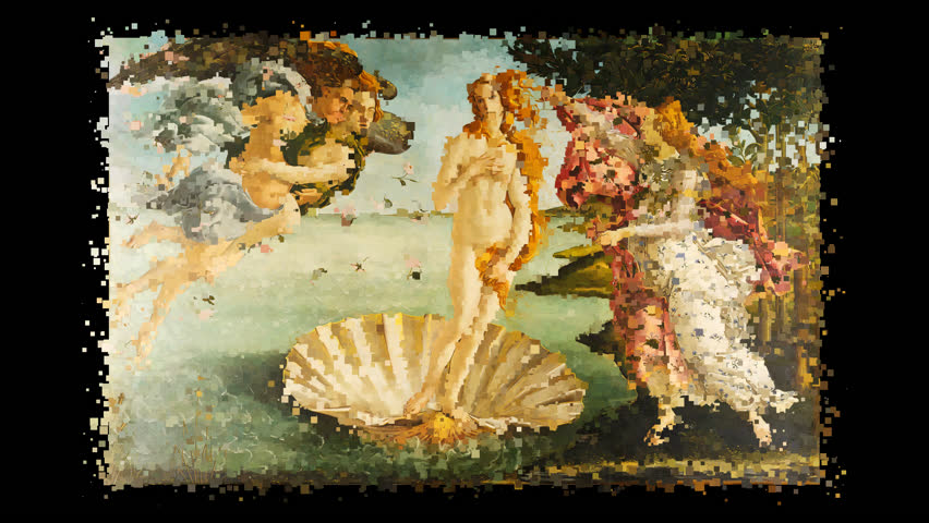 Living painting by Sandro Botticelli - The Birth of Venus. Alpha Channel, Exclusive

