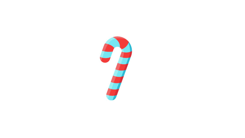 Animated of Candy cane icon motion graphic animation. Christmas concept icon animation