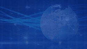 Animation of globe, digital data processing over glowing light trails with connections. Global connections, computing and data processing concept digitally generated video. - Powered by Shutterstock - Get 15% off with code: PIKWIZARD15