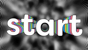Animation of start text over pattern on black and grey background. Global video game, digital interface, communication, computing and data processing concept digitally generated video. - Powered by Shutterstock - Get 15% off with code: PIKWIZARD15