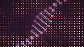 Animation of dna strand and neon glowing light spots pattern moving over black background. Pattern, colour, shape, light and movement concept digitally generated video. - Powered by Shutterstock - Get 15% off with code: PIKWIZARD15