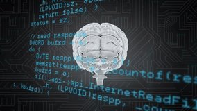 Animation of scientific data processing over human brain. Global science, connections, computing and data processing concept digitally generated video. - Powered by Shutterstock - Get 15% off with code: PIKWIZARD15