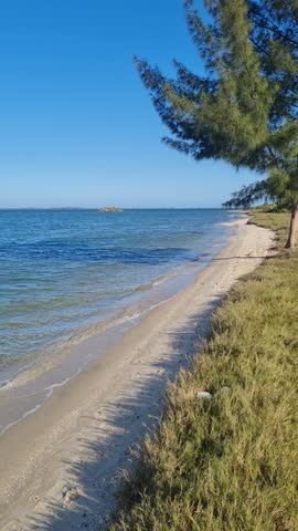 Praia das Andorinhas, Iguaba Grande, Rio de Janeiro, Brazil. A serene beach in Araruama Lagoon in a protected area, cristal clear waters, native vegetation and a tropical charming scenery.