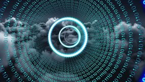 Animation of binary coding digital data processing over cloud. Global connections, cloud computing and data processing concept digitally generated video. - Powered by Shutterstock - Get 15% off with code: PIKWIZARD15