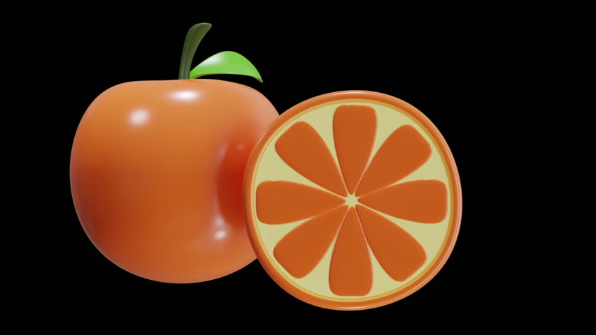 3D Animation of Orange Fruit