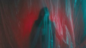 The woman in the pink blazer behind the plastic sheeting - Powered by Shutterstock - Get 15% off with code: PIKWIZARD15