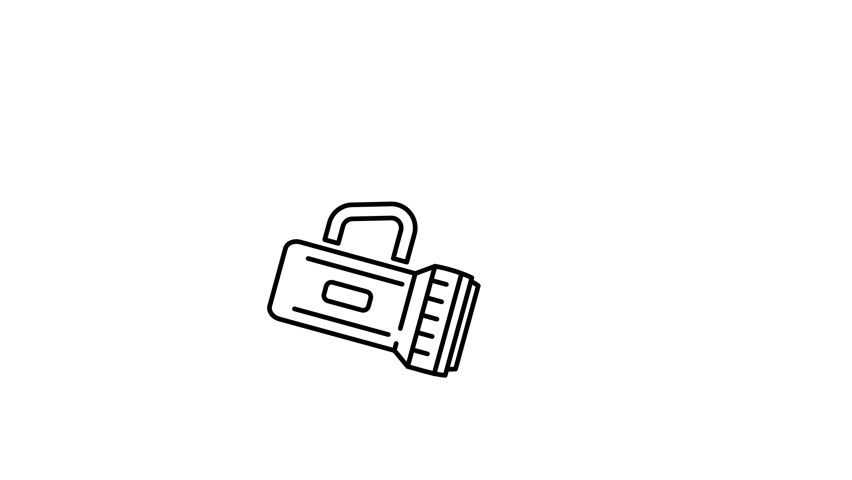 A flashlight animated icon designed in linear style 