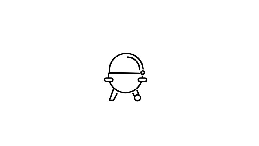 Grill animated icon designed in linear style 