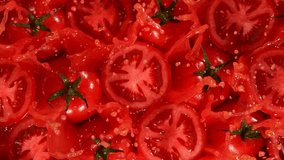 Super Slow Motion Shot of Splashing Fresh Tomatoes . Filmed on High Speed Cinematic Camera at 1000fps . - Powered by Shutterstock - Get 15% off with code: PIKWIZARD15