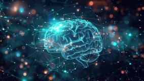 3d rendered animation video of human brain with neural links and technology lines around human brain neon glowing 4k video - Powered by Shutterstock - Get 15% off with code: PIKWIZARD15