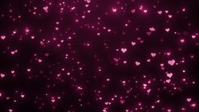 Abstract Romantic Pink Heart Animation Background. Glowing Heart Flying Romantic Heart Background. Heart Shape Floating Bg, Anniversary And Valentine Day Background, - Powered by Shutterstock - Get 15% off with code: PIKWIZARD15