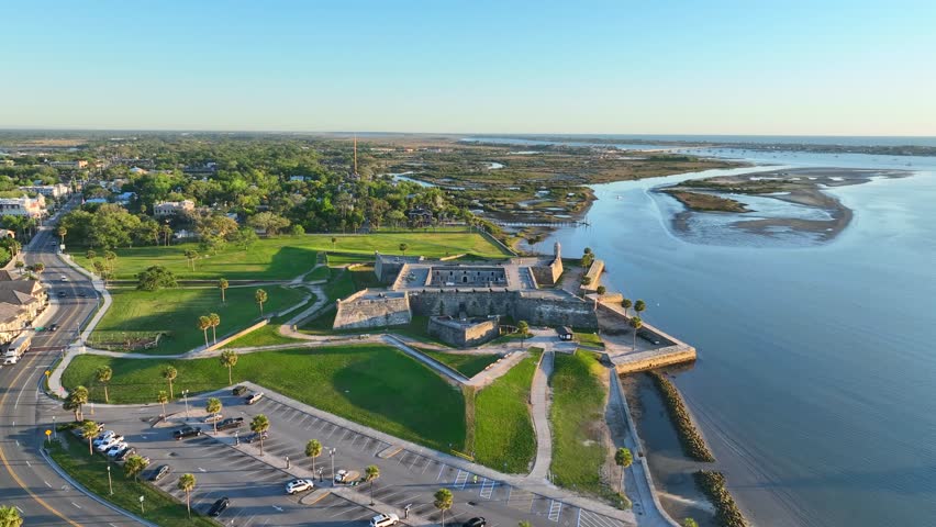 Aerial Video of Castillo de San Marcos in St. Augustine Florida